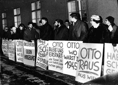 Demonstration gegen Otto Habsburg 1968 
