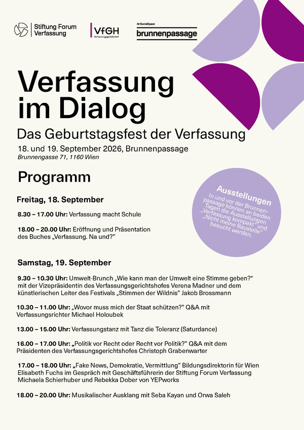 Verfassung im Dialog - Programm&nbsp;